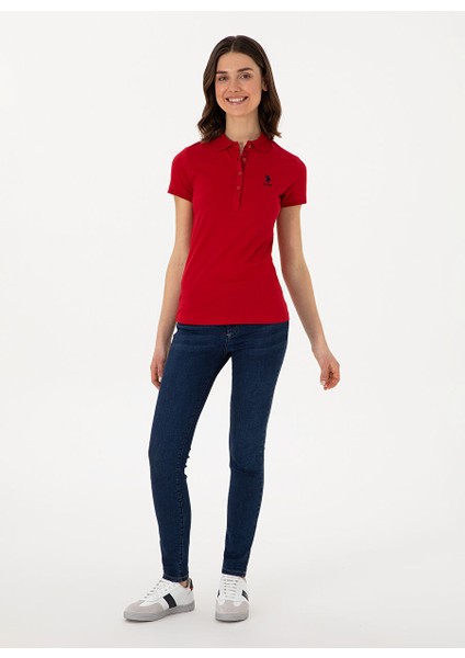 Kırmızı Kadın Slim Fit Polo T-Shirt TP0125 fırsatları