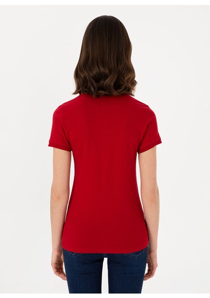 Kırmızı Kadın Slim Fit Polo T-Shirt TP0125 indirimleri