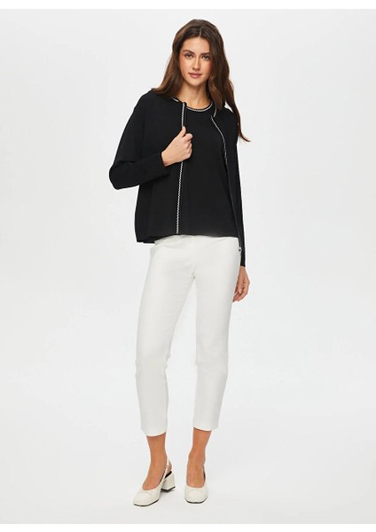 Siyah Kadın Yuvarlak Slim Fit Hırka US25TRH002 fiyatları