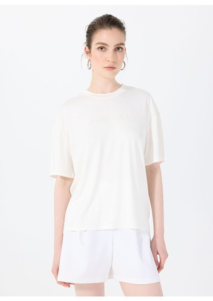 Beyaz Kadın Oversized T-Shirt The Relax Tshırt 4010