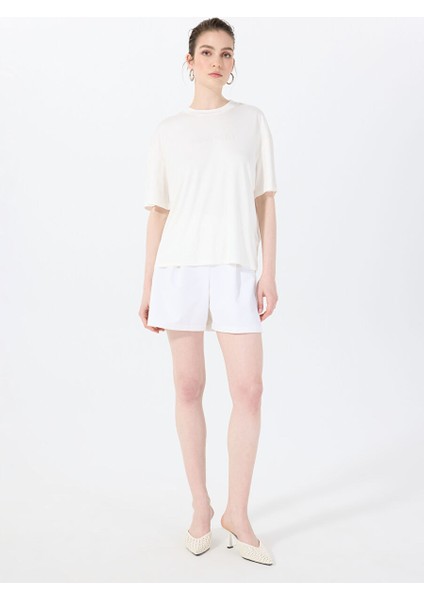 Beyaz Kadın Oversized T-Shirt The Relax Tshırt 4010