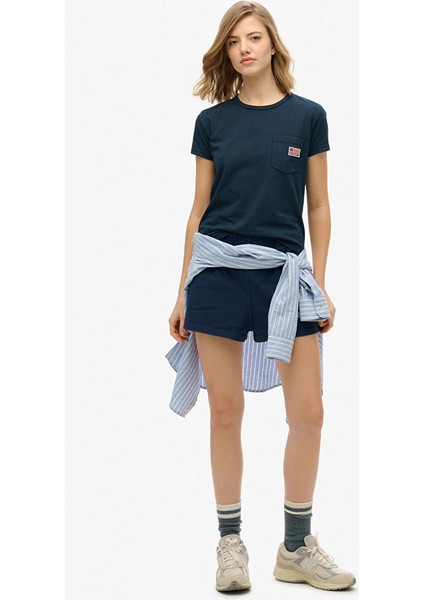Lacivert Kadın Normal T-Shirt W1011652A