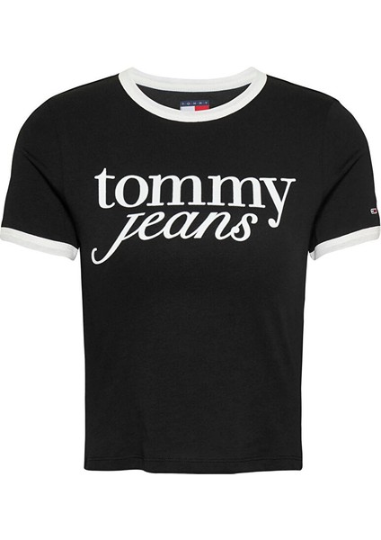 Siyah Kadın Slim Fit T-Shirt DW0DW20631BDS