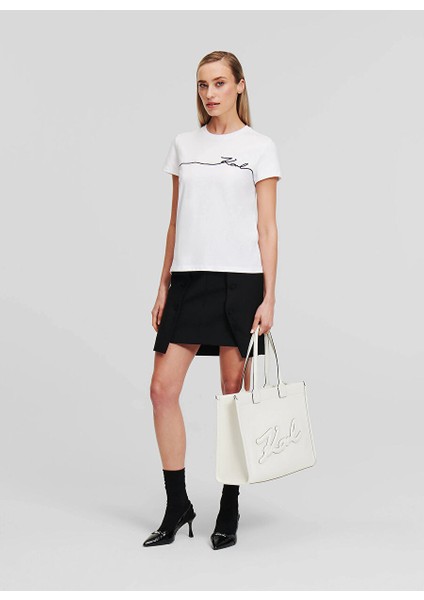 Beyaz Kadın Normal T-Shirt A1W17019