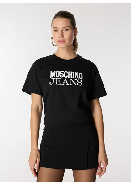 Siyah Kadın Standart Baskılı T-Shirt J0706-1555 modelleri