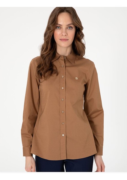 Camel Slim Fit Uzun Kollu Gömlek modelleri