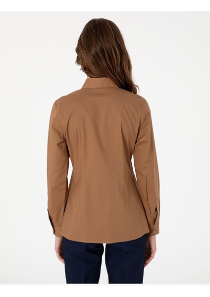 Camel Slim Fit Uzun Kollu Gömlek indirimleri