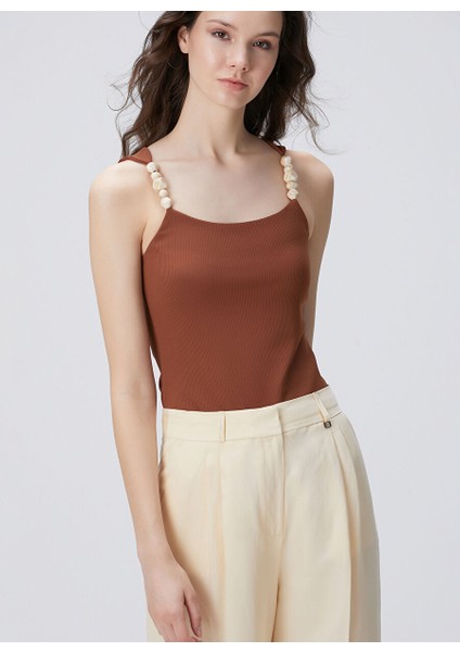 Kahverengi Kadın Basic T-Shirt 1094697