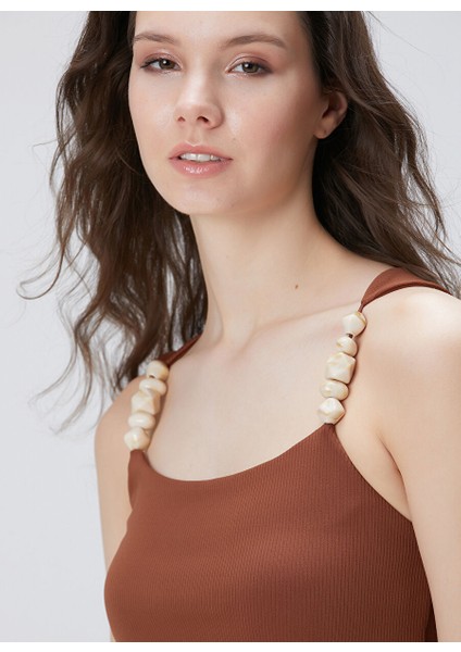 Kahverengi Kadın Basic T-Shirt 1094697 fiyatları