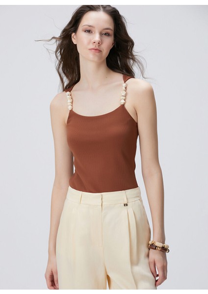 Kahverengi Kadın Basic T-Shirt 1094697 modelleri