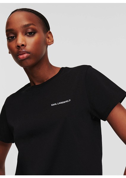 Siyah Kadın Normal T-Shirt A1W17019