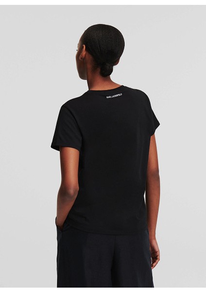 Siyah Kadın Normal T-Shirt A1W17019