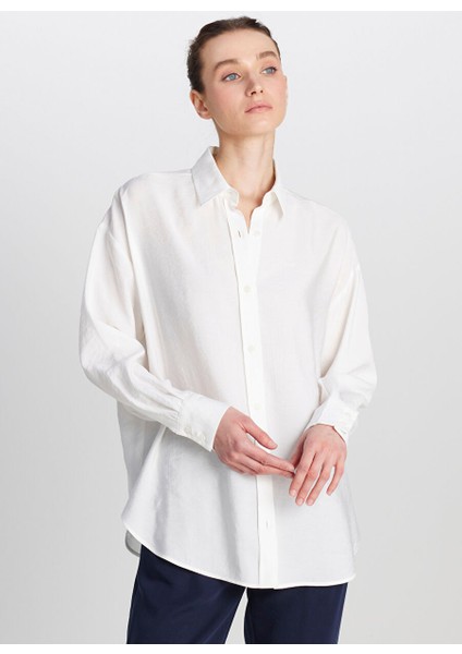 Beyaz Kadın Loose Fit Gömlek W2510769100-RELAXED Fit Gömlek fiyatları