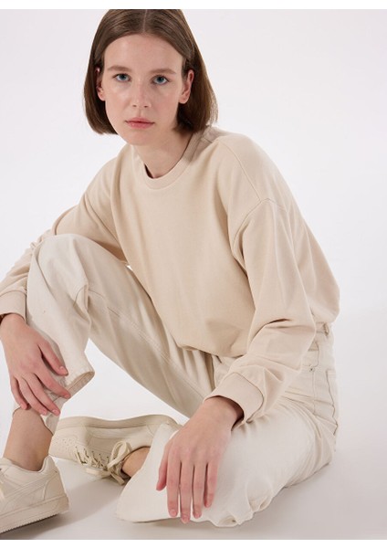 Ekru Kadın Bisiklet Normal Sweatshirt Vmvıana Ls Balloon Sweat Jrs Ga