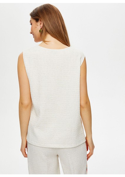 Ekru Kadın Slim Fit Bluz US25BLZ027