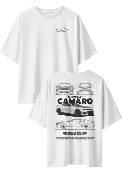 Unisex Chevrolet Camaro Baskılı Oversizet-Shirt