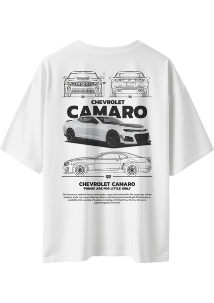 Unisex Chevrolet Camaro Baskılı Oversizet-Shirt