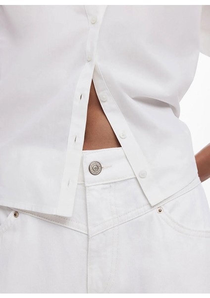 Beyaz Kadın Denim Pantolon 25SWDD64 fırsatları