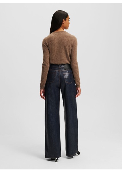 Düz Lacivert Kadın Denim Pantolon 246W1104 fırsatları