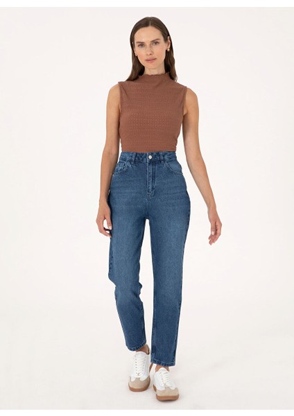 Mavi Kadın Mom Fit Denim Pantolon E-Mam-L.blue