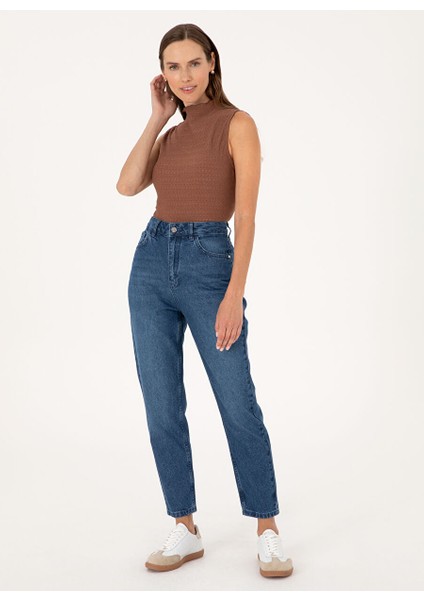 Mavi Kadın Mom Fit Denim Pantolon E-Mam-L.blue modelleri