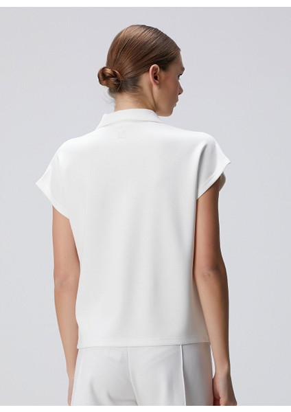 Ekru Kadın Polo Basic Sweatshirt 1094672