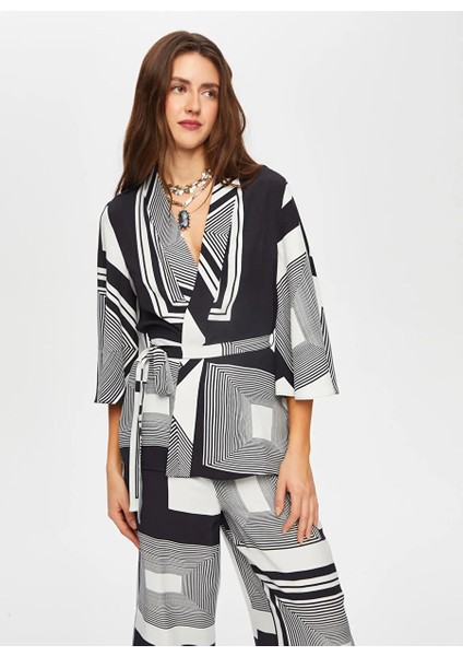 Siyah Kadın Ata Comfort Fit Kimono US25KMN003 modelleri