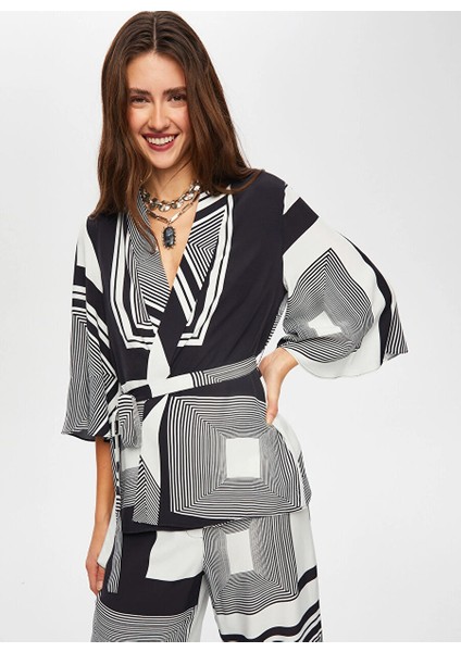 Siyah Kadın Ata Comfort Fit Kimono US25KMN003 indirimleri