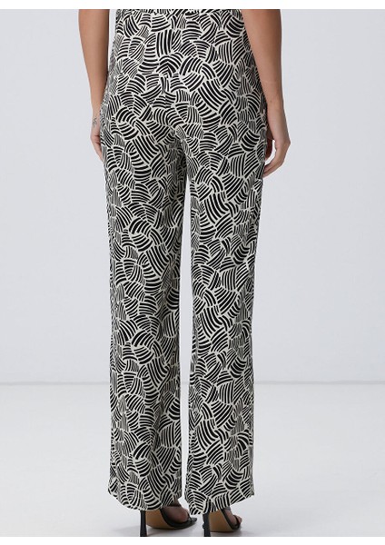 Siyah - Ekru Kadın Regular Fit Pantolon 1094190 fırsatları