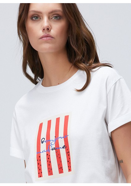 Beyaz Kadın Regular Fit T-Shirt 1094716 fiyatları