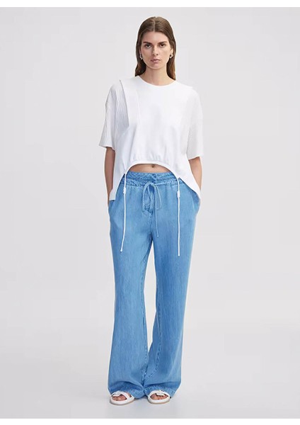 Ipekyol Beyaz Kadın Oversize T-Shirt IS1250070113