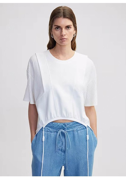 Ipekyol Beyaz Kadın Oversize T-Shirt IS1250070113 fiyatları