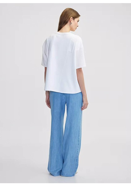 Ipekyol Beyaz Kadın Oversize T-Shirt IS1250070113 fırsatları