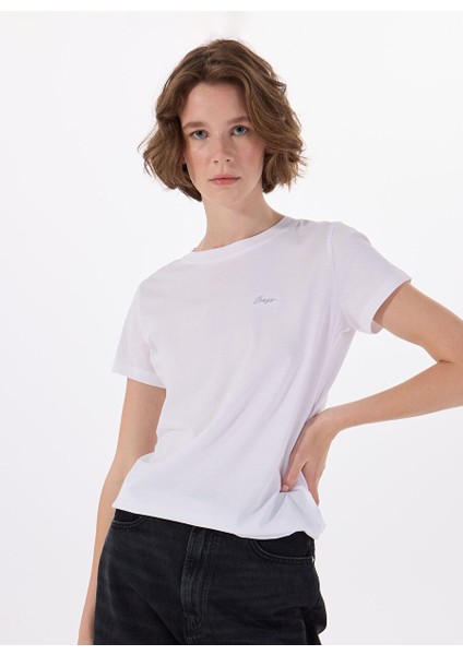 Ekru Kadın Regular Fit T-Shirt 50536628