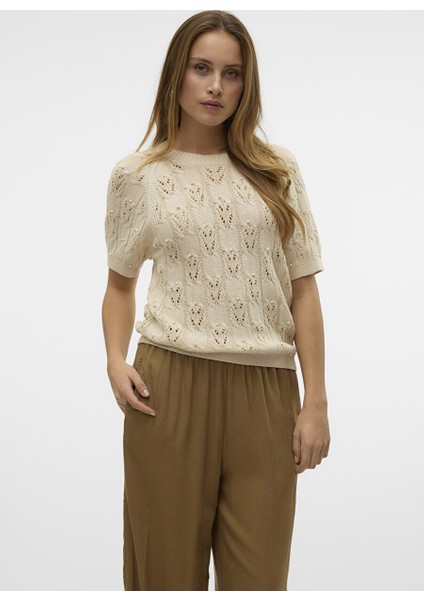 Ekru Kadın Bisiklet Normal Kazak Vmprecıous 2/4 O-Neck Pullover