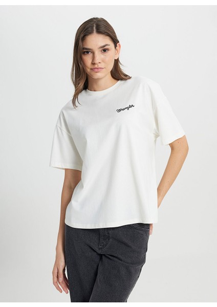 Kırık Beyaz Kadın Relaxed T-Shirt W7R9EE102 Off White T-Shirt modelleri