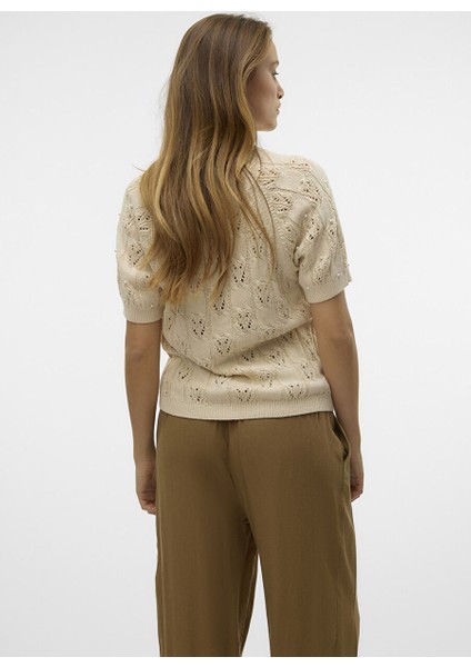 Ekru Kadın Bisiklet Normal Kazak Vmprecıous 2/4 O-Neck Pullover