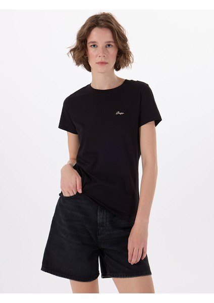 Siyah Kadın Regular Fit T-Shirt 50536628