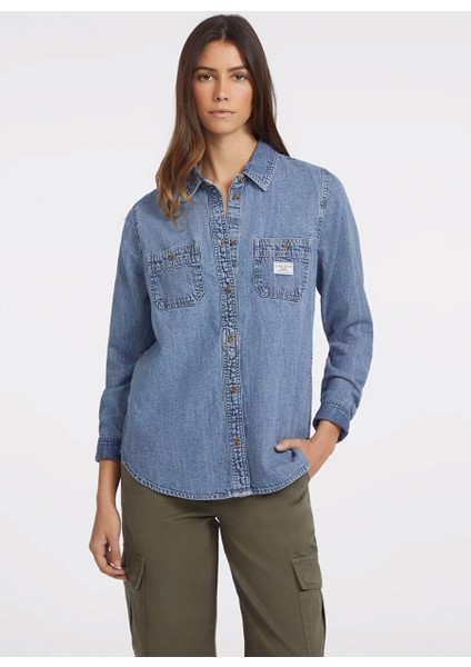 Mavi Kadın Normal Kalıp Desenli Gömlek Gj Regular L/s Denım - Eco Recy Co