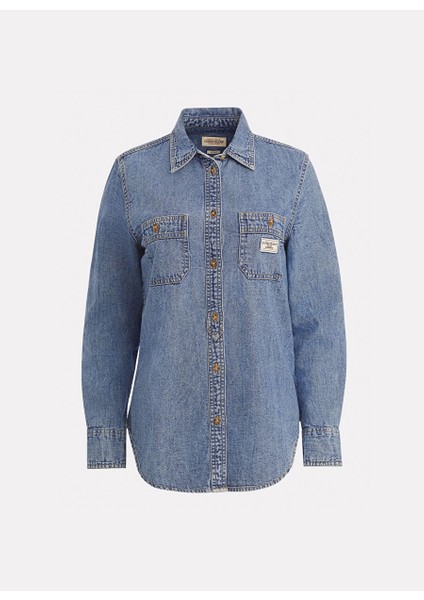 Mavi Kadın Normal Kalıp Desenli Gömlek Gj Regular L/s Denım - Eco Recy Co