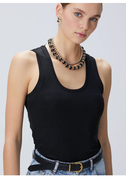 Siyah Kadın Basic T-Shirt 1094626