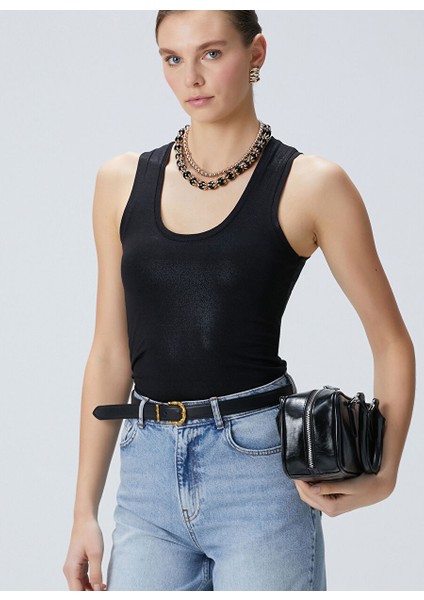 Siyah Kadın Basic T-Shirt 1094626