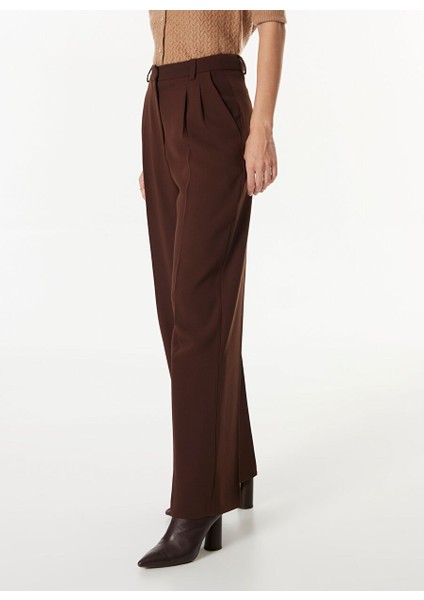 Kahverengi Kadın Bol Kesim Pantolon F4WL-PNT0338A modelleri