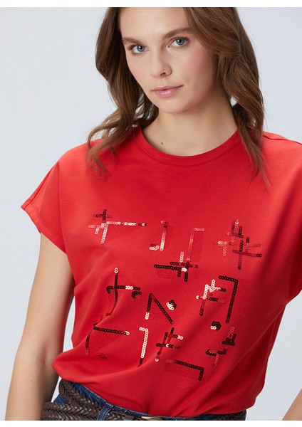 Kırmızı Kadın Basic T-Shirt 1094717