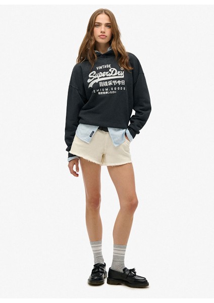 Siyah Kadın Sweatshirt W2012437A