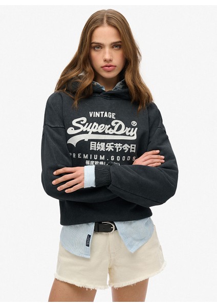 Siyah Kadın Sweatshirt W2012437A