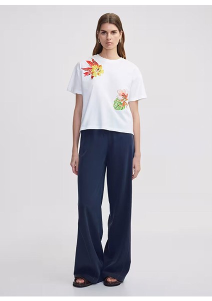 Ipekyol Ekru Kadın Rahat T-Shirt IS1250070152