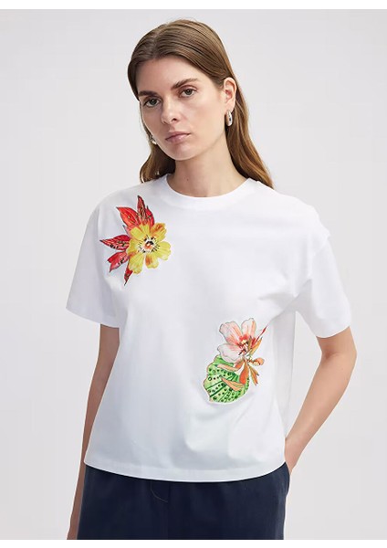 Ipekyol Ekru Kadın Rahat T-Shirt IS1250070152 fiyatları