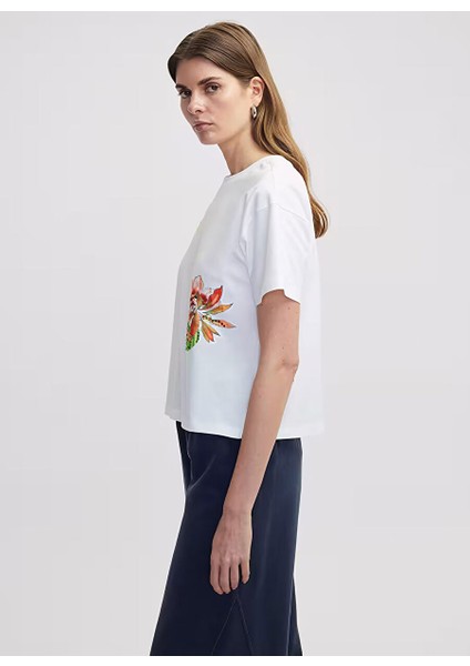 Ipekyol Ekru Kadın Rahat T-Shirt IS1250070152 modelleri