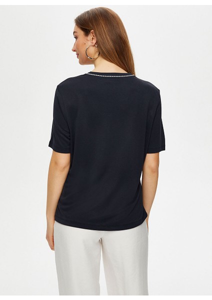 Siyah Kadın Normal T-Shirt US25TSH083 indirimleri